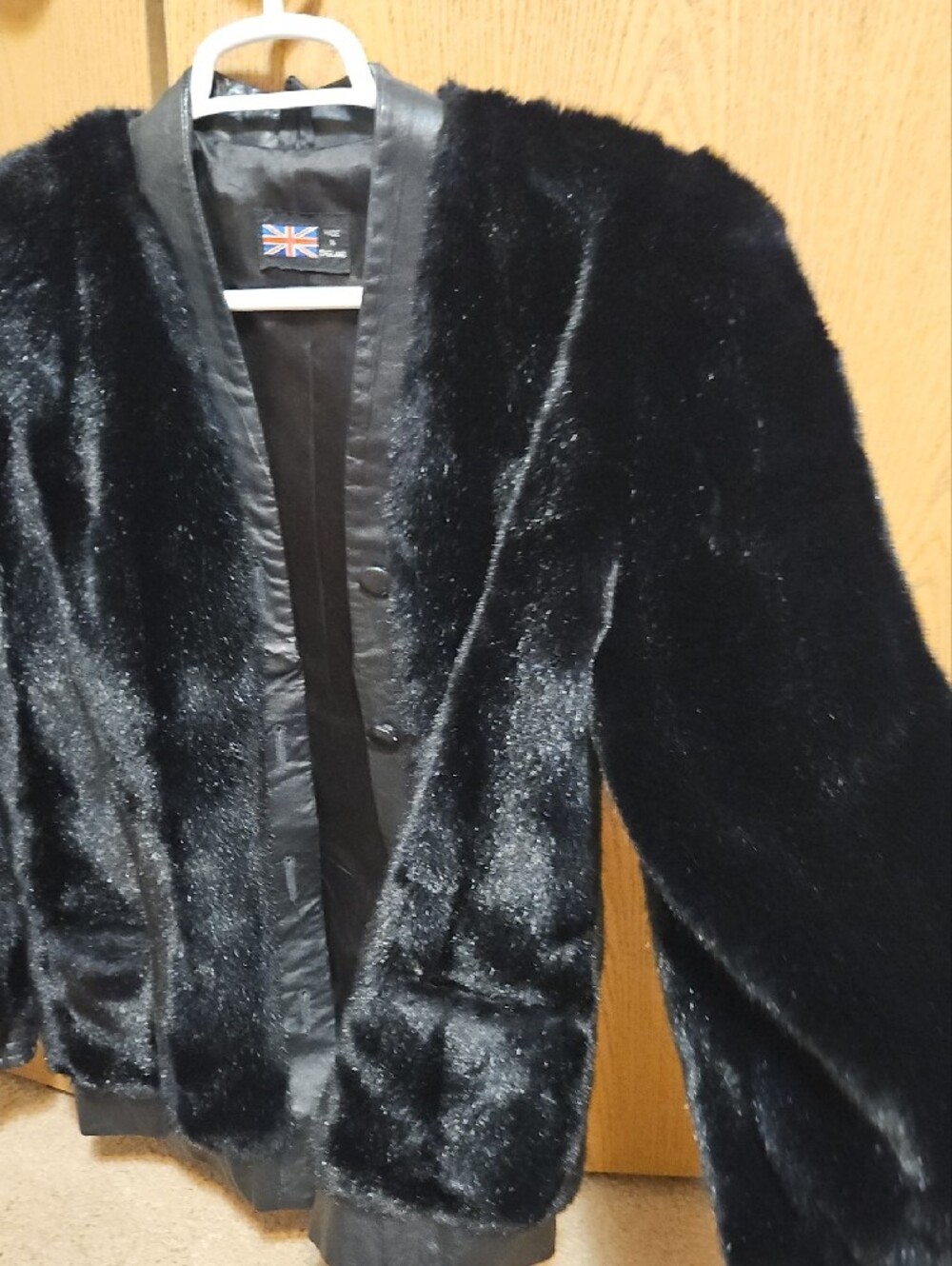Title: Vintage Tissavel Faux Fur & Genuine Leather Bomber Jacket - Made in Engla - Picture 4 of 5
